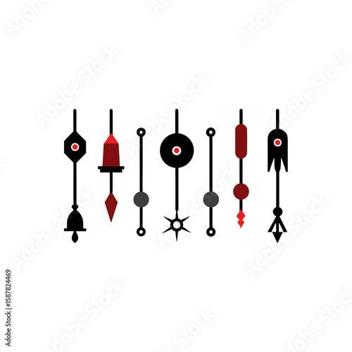  different cursed wind chime icons set on white