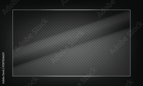 16:9 vector image of a mirror reflection, suitable for application on glass, plastic, or acrylic window surfaces. Offers a glossy, luminous appearance with bright highlights and transparency. 