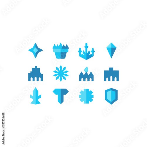  different frozen relic icons set 