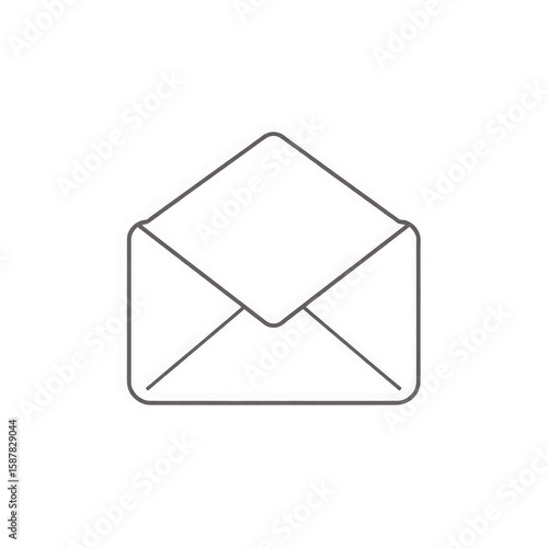 Line art mail icon with transparent background PNG and JPEG image for your business