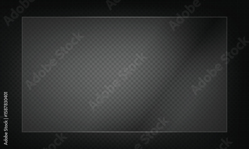 16:9 vector image of a mirror reflection, suitable for application on glass, plastic, or acrylic window surfaces. Offers a glossy, luminous appearance with bright highlights and transparency. 