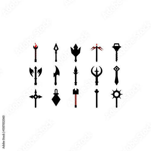  different storm forged weapon icons set 