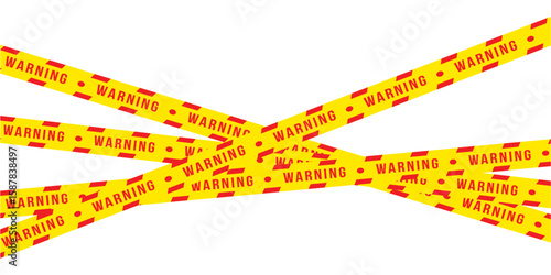Danger barrier tape illustration and seamless tape pattern caution warning yellow sign precaution working security attention black text on yellow tape background web site in eps 10.
