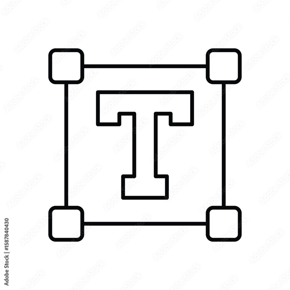 Text Tool Icon vector stock illustration