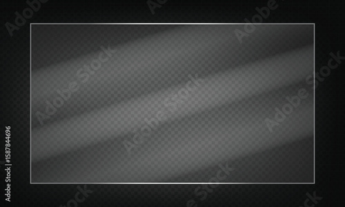 16:9 vector image of a mirror reflection, suitable for application on glass, plastic, or acrylic window surfaces. Offers a glossy, luminous appearance with bright highlights and transparency. 