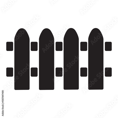 Simple Fence Icon for Home or Garden
