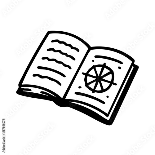 魔法書　線画　手書き