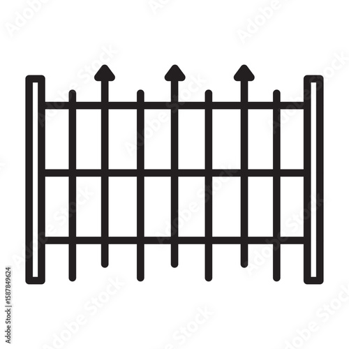 Simple Fence Icon for Home or Garden
