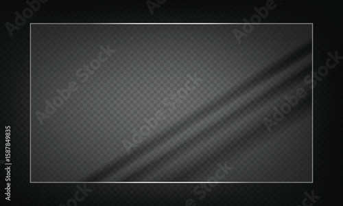 16:9 vector image of a mirror reflection, suitable for application on glass, plastic, or acrylic window surfaces. Offers a glossy, luminous appearance with bright highlights and transparency. 