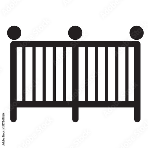 Simple Fence Icon for Home or Garden
