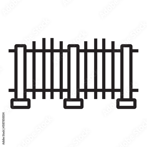 Simple Fence Icon for Home or Garden
