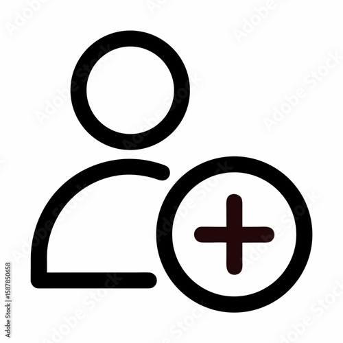 Add new user icon with plus sign in circle for website or application