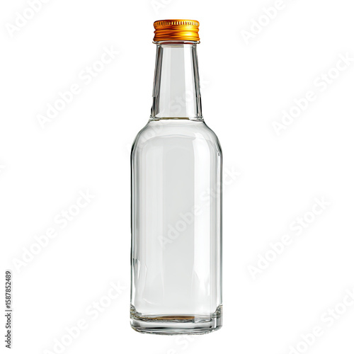 Wallpaper Mural Clear glass miniature bottle with gold cap Torontodigital.ca