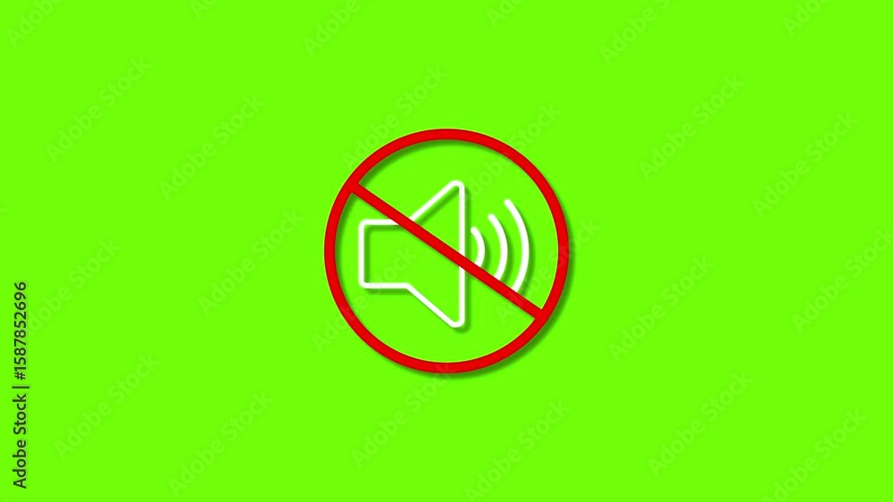 Mute, no sound speaker icon animation . isolated No sound icon. Mute, no sound speaker icon on green background. Mute, no sound speaker icon animation . isolated No sound icon. Mute, no sound speaker icon on green background.