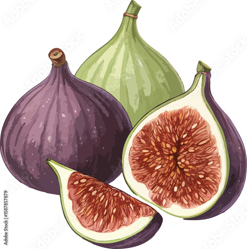 fresh figs isolated on white