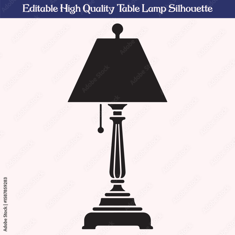 Obraz premium Table lamp high quality editable silhouette design