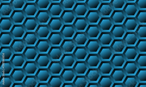 Futuristic design with geometric shape – Seamless 3D hexagonal shape pattern design with line– Abstract gradient pattern with blue color for texture, infographic, media, seminar