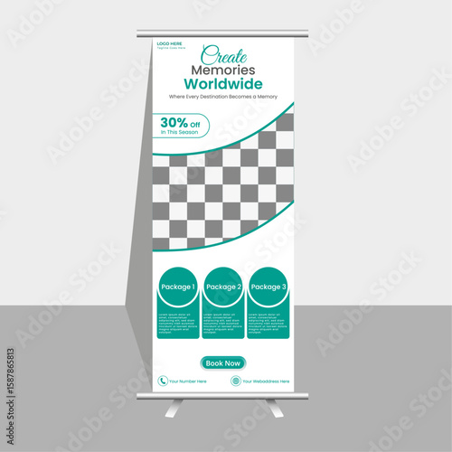 Clean and Minimal Travel Rollup Banner for Branding