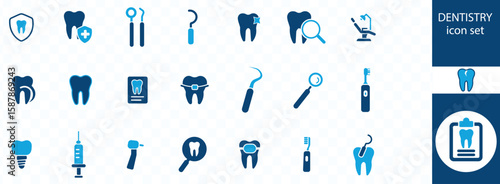 dentistry icon set dental, orthodontic, dentist, dentistry, toothbrush, Editable stroke. Vector illustration