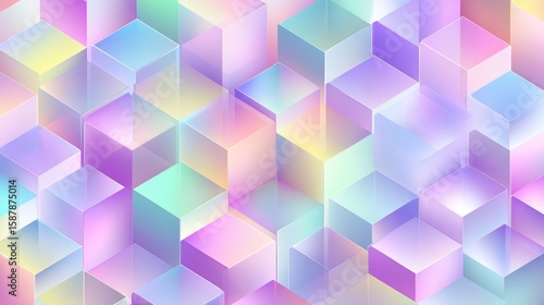 Pastel Cube Pattern Background: Abstract Geometric Design.