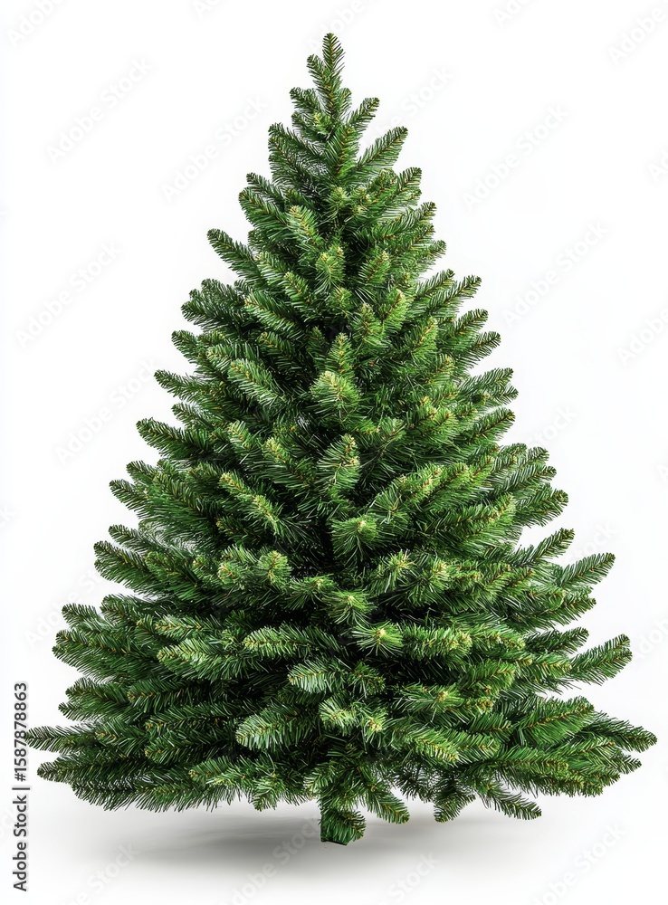 Fototapeta premium Christmas fir tree isolated, adding a festive and cheerful touch to the home, Generative AI