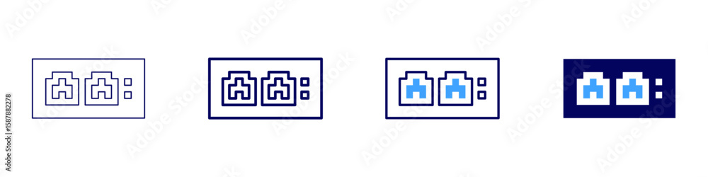 Obraz premium Cable box icon in 4 different styles. Thin Line, Line, Bold Line, Duotone. Duotone style. Editable stroke