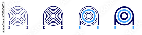 Cable ties icon in 4 different styles. Thin Line, Line, Bold Line, Duotone. Duotone style. Editable stroke