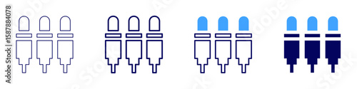 Cables icon in 4 different styles. Thin Line, Line, Bold Line, Duotone. Duotone style. Editable stroke