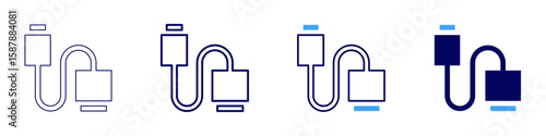 Cable worker icon in 4 different styles. Thin Line, Line, Bold Line, Duotone. Duotone style. Editable stroke