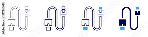 Cable viewer icon in 4 different styles. Thin Line, Line, Bold Line, Duotone. Duotone style. Editable stroke