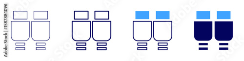 Coaxial cable icon in 4 different styles. Thin Line, Line, Bold Line, Duotone. Duotone style. Editable stroke