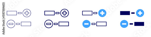 Positive icon in 4 different styles. Thin Line, Line, Bold Line, Duotone. Duotone style. Editable stroke