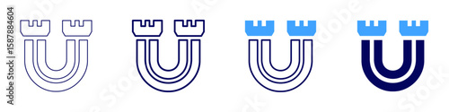 Ribbon cable icon in 4 different styles. Thin Line, Line, Bold Line, Duotone. Duotone style. Editable stroke