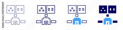 Wiring icon in 4 different styles. Thin Line, Line, Bold Line, Duotone. Duotone style. Editable stroke