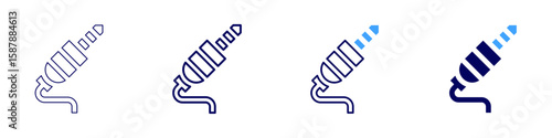 Speaker cable icon in 4 different styles. Thin Line, Line, Bold Line, Duotone. Duotone style. Editable stroke