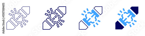Wire connection icon in 4 different styles. Thin Line, Line, Bold Line, Duotone. Duotone style. Editable stroke