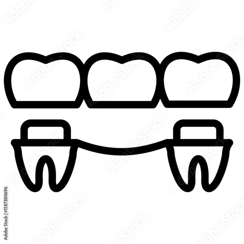 dental bridges line icon