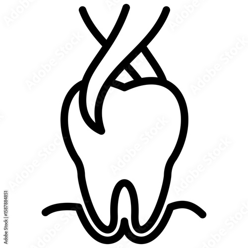 tooth extraction line icon