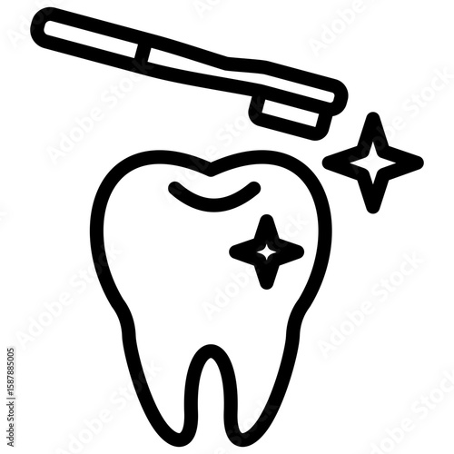 dental cleanings line icon