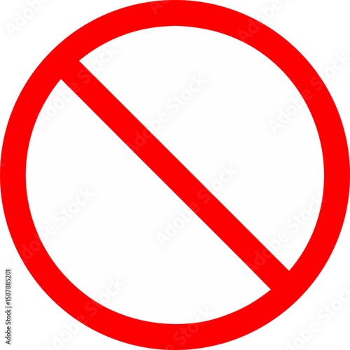 Free Download Red prohibition sign with a circle and diagonal line on a white background warning sign - GFXLoad