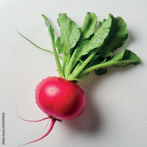 bunch of radishes on white background