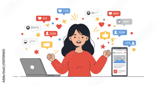 Celebrating social media success with engaging metrics and interactive content