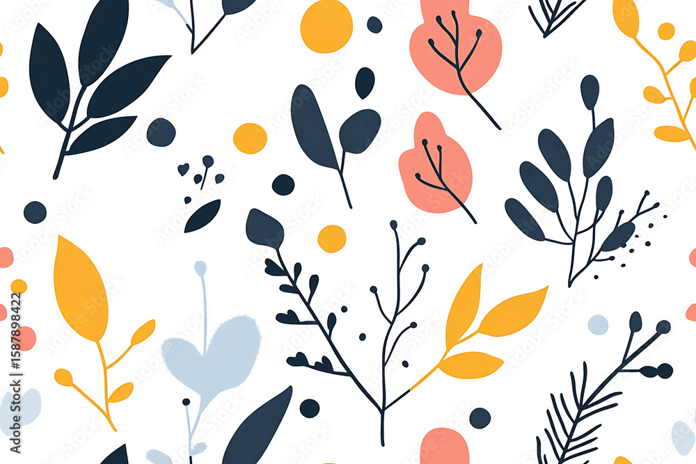 Aralia Minimalist seamless pattern background vector Aralia Minimalist seamless pattern background vector