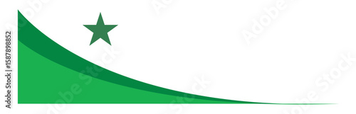 Green Abstract Wave Banner with Star, Modern Background Template for Presentations, Websites, and Posters, Editable Formats: AI, EPS, JPG, PNG, Ideal for Both Digital and Print Use
