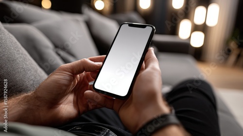 Person Holding Cell Phone in Hand with Focus on Modern Communication Technology and Personal Connection in a Contemporary Urban Environment