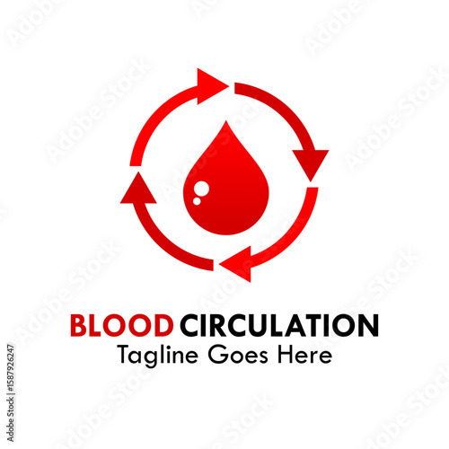 Blood circulation design logo template illustration