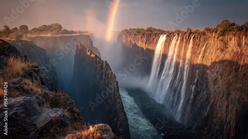 Wallpaper Mural Majestic sunrise rainbow over Victoria Falls Torontodigital.ca