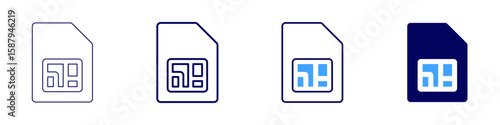 Graphics power icon in 4 different styles. Thin Line, Line, Bold Line, Duotone. Duotone style. Editable stroke