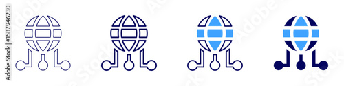 Internet blackout icon in 4 different styles. Thin Line, Line, Bold Line, Duotone. Duotone style. Editable stroke