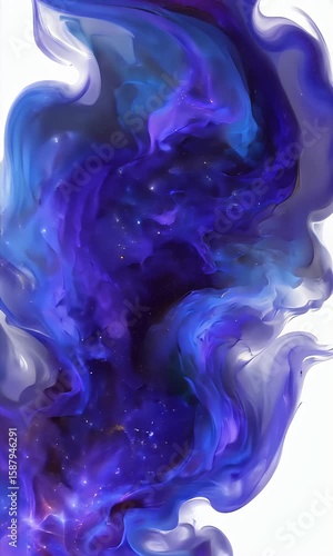 Vibrant Cosmic Swirl Pattern with Blue and Purple Tones in Space